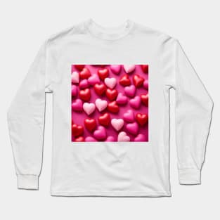 celebrating Valentines day, random floating love hearts Long Sleeve T-Shirt